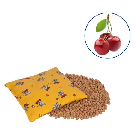 Cherry pit pillow with cotton cover Kids, 19x19 cm