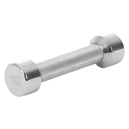 Chrome dumbbell massive, 1 kg, one piece