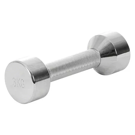 Chrome dumbbell massive, 10 kg, one piece