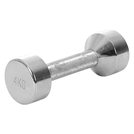 Chrome dumbbell massive, 4 kg, one piece