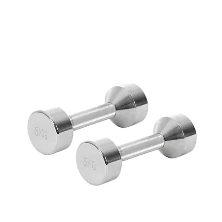 Chrome dumbbell massive, 5 kg, one piece