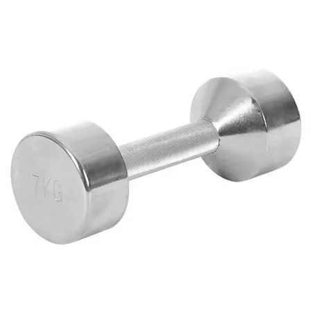 Chrome dumbbell massive, 7 kg, one piece