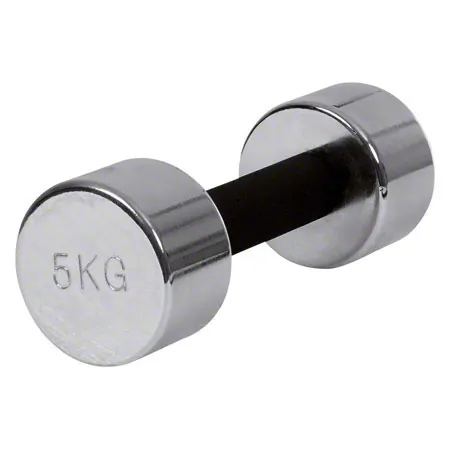 Chrome dumbbell with cellular rubber grasp, 5 kg, piece
