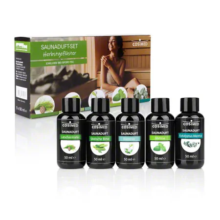 CosiMed Sauna Fragrance Set Autumn Whispers, 5 bottles of 50 ml
