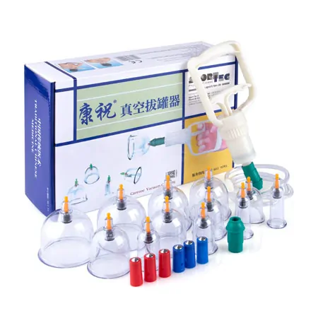 Cupping glass-set with vacuum pump, 14-piece