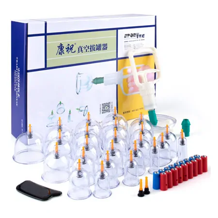 Cupping glass-set with vacuum pump, 49 pieces