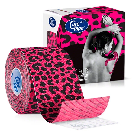 CureTape Art, 5 m x 5 cm, wasserfest, Leopard pink/black