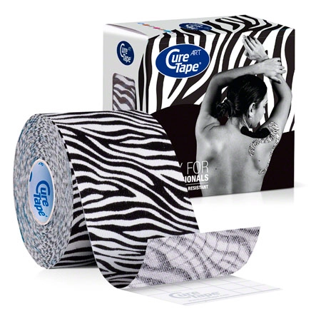 CureTape Art, 5 m x 5 cm, wasserfest, Zebra black/white