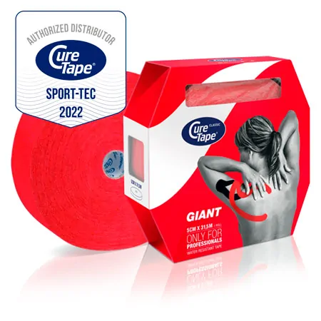 CureTape Giant Classic, 31.5 m x 5 cm, water resistant, red
