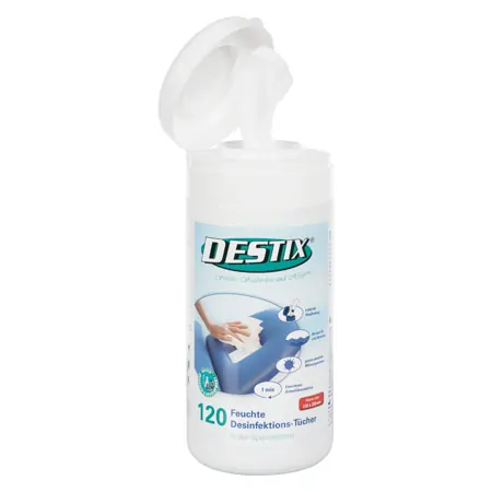 DESTIX disinfectant wipes in dispenser box, 13x20 cm, 120 pieces = 2.6 m