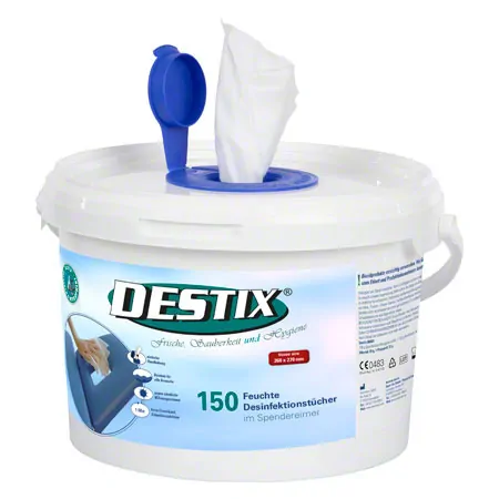 DESTIX disinfection wipes  in dispenser bucket, 26x27 cm, 150 pieces