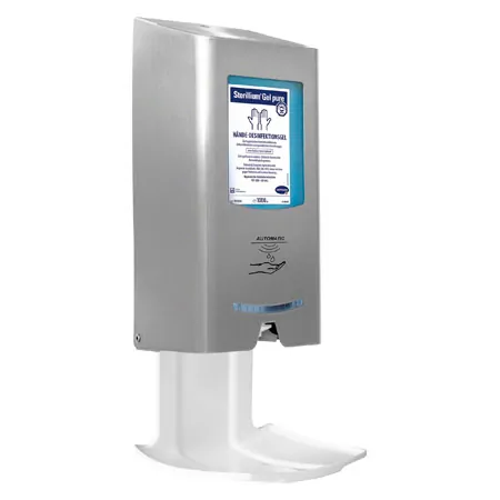 Disinfectant dispenser set CleanSafe touchless, stainless steel, Sterillium and collecting tray