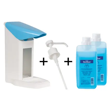 Disinfectant dispenser set Eurospender Safety plus, incl. 2x Sterillium 1 l