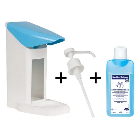 Disinfectant dispenser set Eurospender Safety plus, incl. Sterillium Gel pure, 475 ml