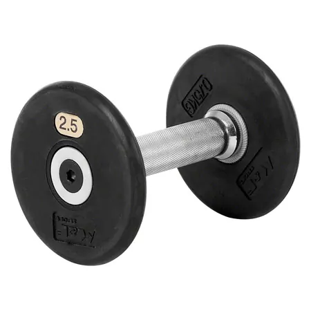 Dumbbell made of rubber, 2.5 kg, one piece