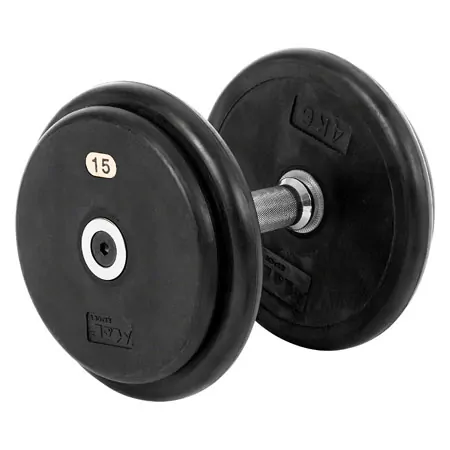 Dumbbells made of rubber, 15 kg, one piece