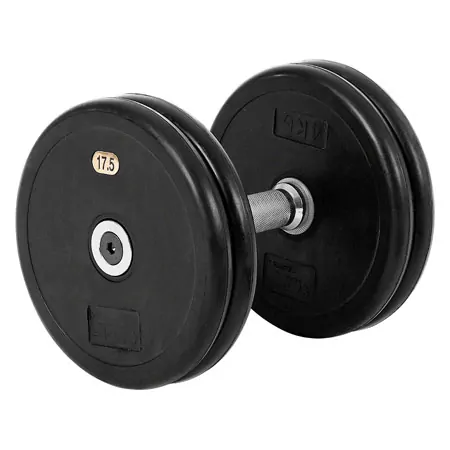 Dumbbells made of rubber, 17.5 kg, one piece