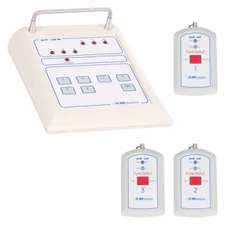 Emergency call system receiving unit medi-call 06, 6 channels incl. 3 transmitters