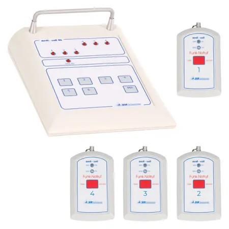 Emergency call system receiving unit medi-call 06, 6 channels incl. 4 transmitters
