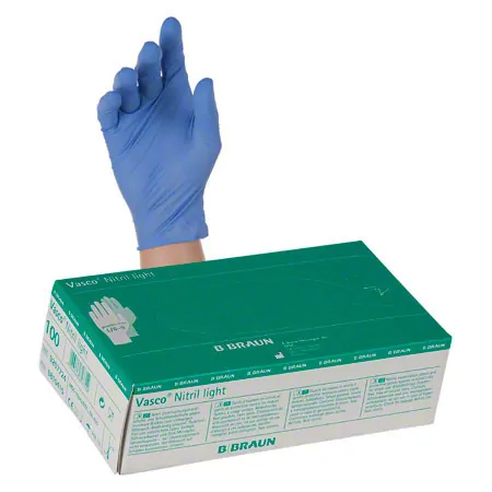 Examination gloves Vasco Nitrile light, size L / 8-9, powder- and latex-free, 100 pieces