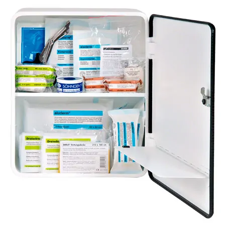 First aid box according to DIN 13157