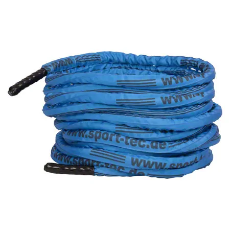 Fitness cable Battle Rope coated,  3 cm x 20 m, blue, 7 kg