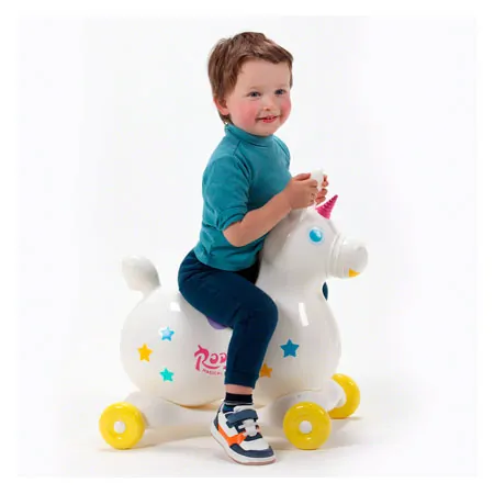GYMNIC bouncing animal unicorn Rody Magical Unicorn with roll tub
