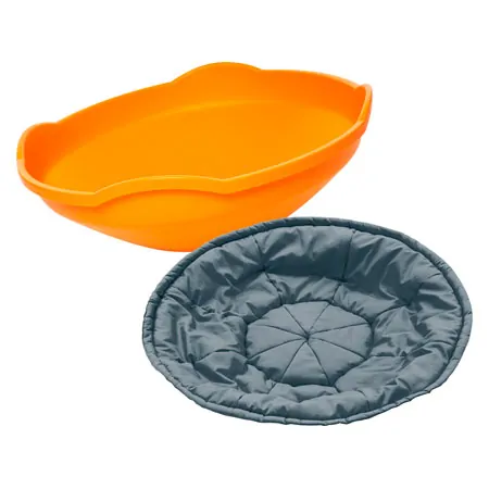 Gonge play top set, 2 pcs mini top, orange + cushion