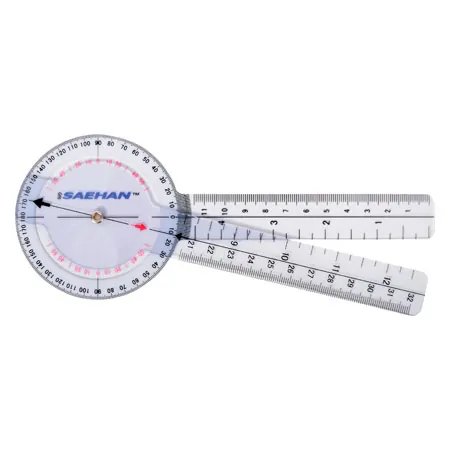 Goniometer protractor, leg length 20 cm