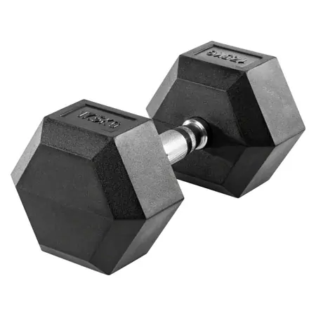 Hex rubber compact dumbbell, 17,5 kg, piece