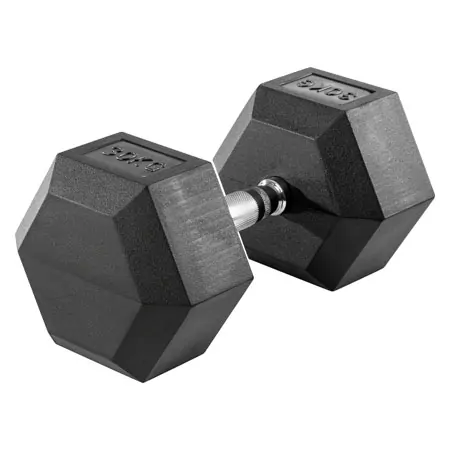 Hex rubber compact dumbbell, 30 kg, piece