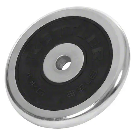 KETTLER dumbbell weight chrome / rubber,  3 cm, 10 kg piece