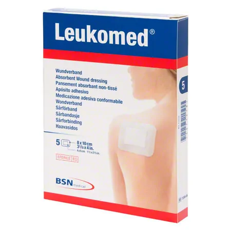 Leukomed bandage, 8x10 cm, 5 pieces