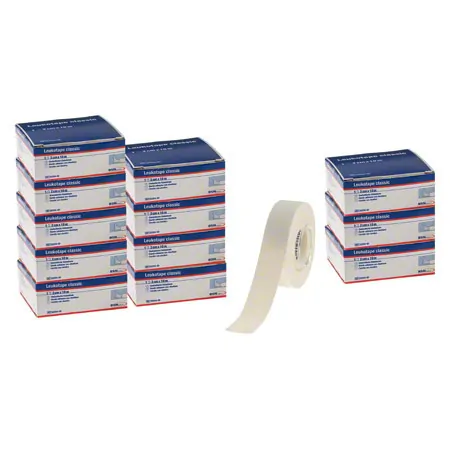 Leukotape classic, 10 x 2 cm, white, 12 pieces
