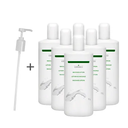 Massage lotion set, 7 pcs, 6x massage lotion classic 1 l incl. 1 dosing pump