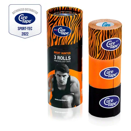 MyCureTape Night Hunter 3 rolls  2,5 m x 5 cm, Art Tiger, black, orange