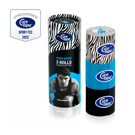 MyCureTape Safari Stripes 3 rolls  2,5 m x 5 cm, Art Zebra, black, blue