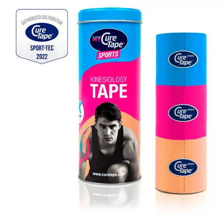 MyCureTape Sports 3 rolls of 2.5 m x 5 cm, blue, pink, beige