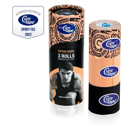 MyCureTape Tattoo Rebel 3 rolls  2,5 m x 5 cm, Art Tattoo, black, beige