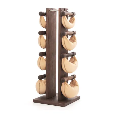 NOHRD Swing Tower incl. 8 Swing dumbbells, 40 kg, nut tree