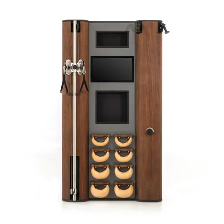 NOHrD Wall Compact, pulley, ski trainer, 8 swing dumbbells, walnut