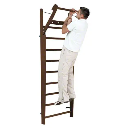 NOHrD Wall bars nut tree, foldout, HxWxD 230x80x13 cm, 10 bars