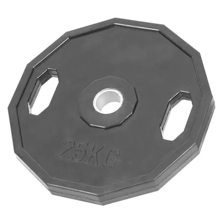 Olympia weight plate with rubber cover and handle,  5 cm, 25 kg, one piece