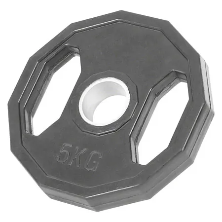 Olympia weight plate with rubber cover and handle,  5 cm, 5 kg, one piece
