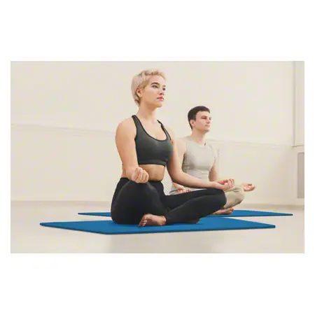 Pilates and yoga mat, LxWxH 140x60x0.6 cm, blue