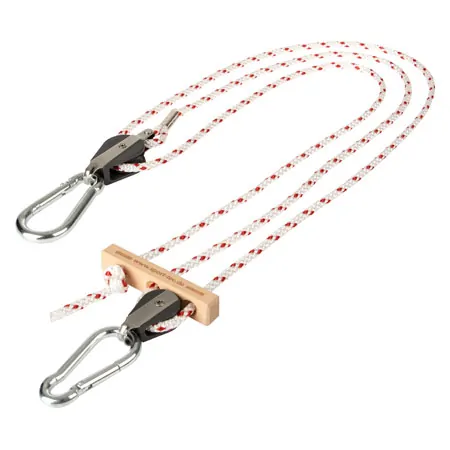 Pulley block with snap hook, 110-145 cm