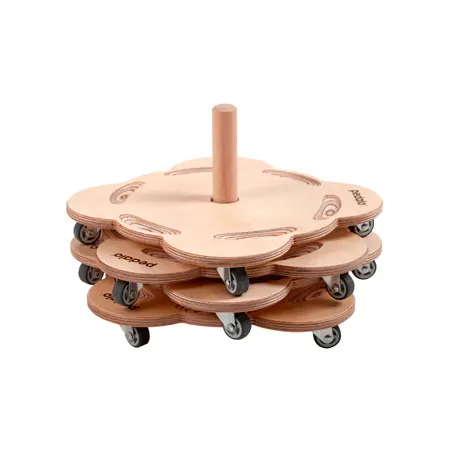 Rolling slide set, 5 pieces, 4 rolling boards and 1 stacking device