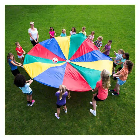 Schwungtuch,  5 m, yellow / red / green / blue