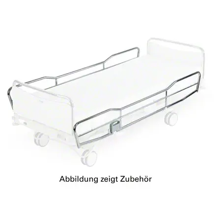 Side rails chrome, pair, full length, height 35 cm