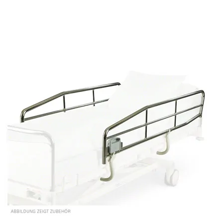 Side rails chrome, pair, normal length, height 35 cm